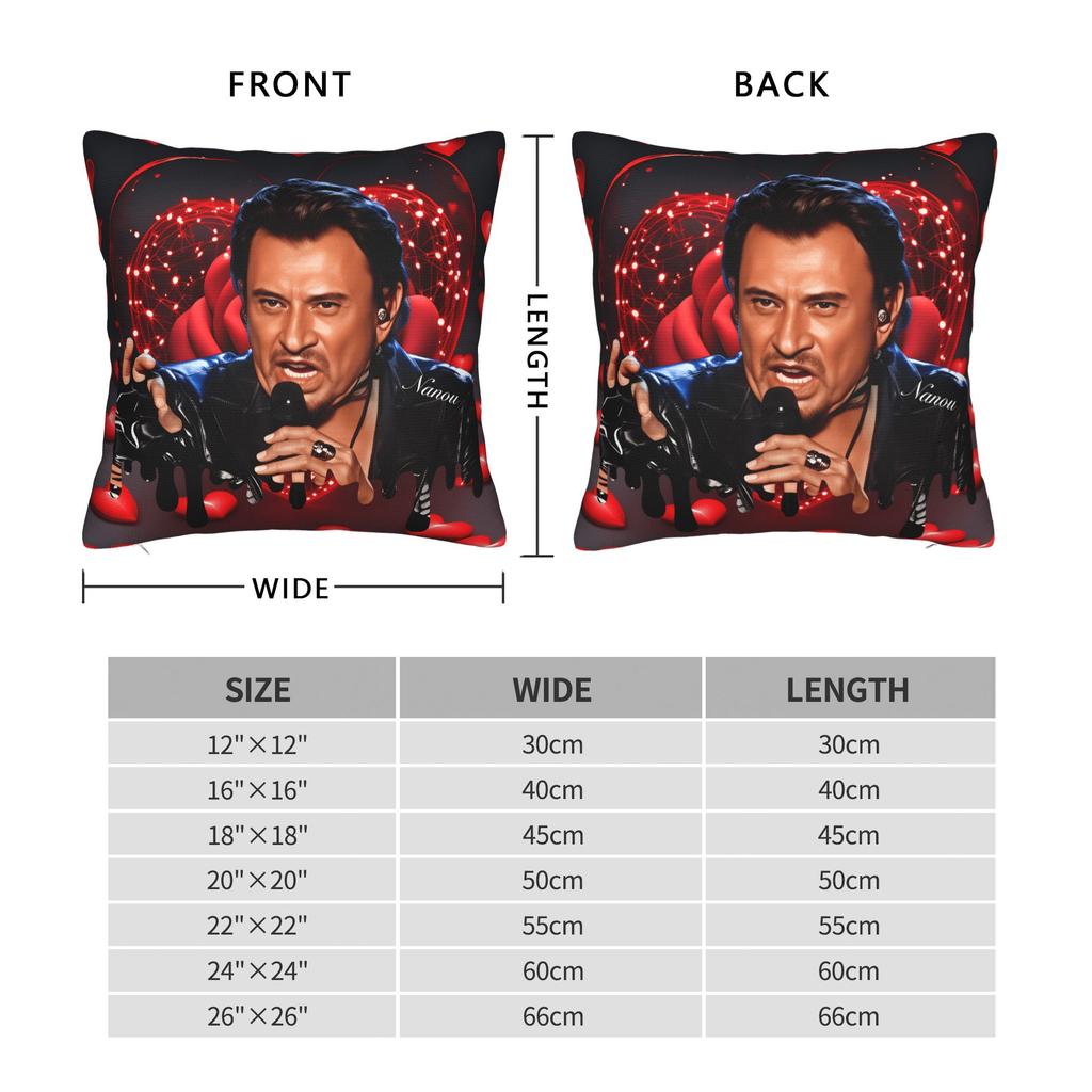 J-Johnny H-Hallyday Pillowcases Cute Funny Pillow Case For Office Car Home Decor Design Pillow Cover