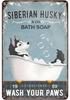 Dog Bath Soap Metal Tin Sign Vintage Rustic Wash Room Wall Decor Poster Man Cave Coffee Shop Bar Plaques Iron Painting Pictur