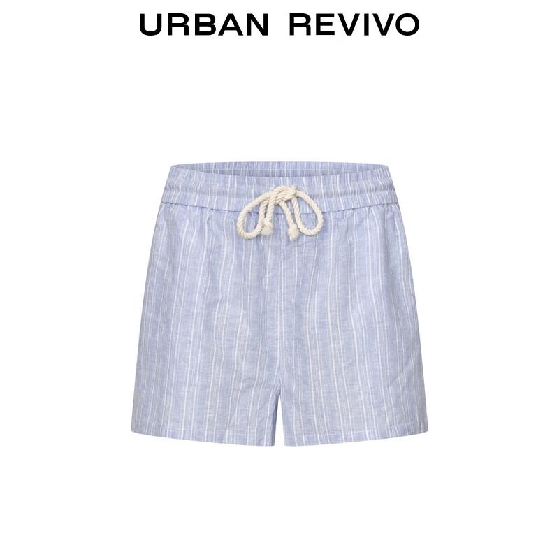 UR Women's 2025 Fall Striped Drawstring High-Waist Shorts