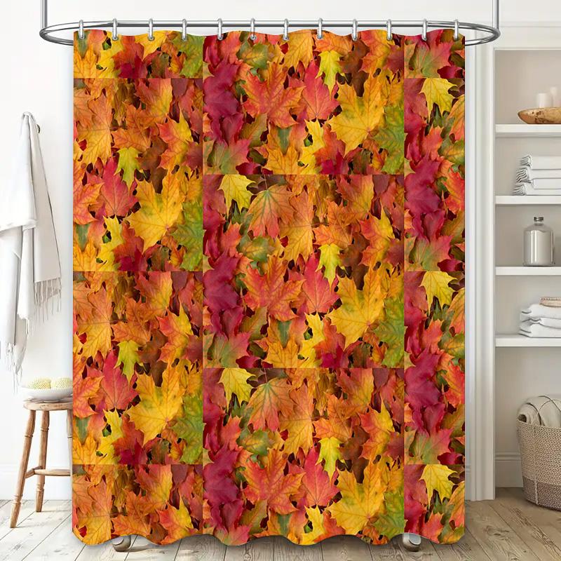 Art Deco Shower Curtain Black Orange Geometric Design For Bathroom Decor Machine Washable Fabric Customizable Size (Customize Yo