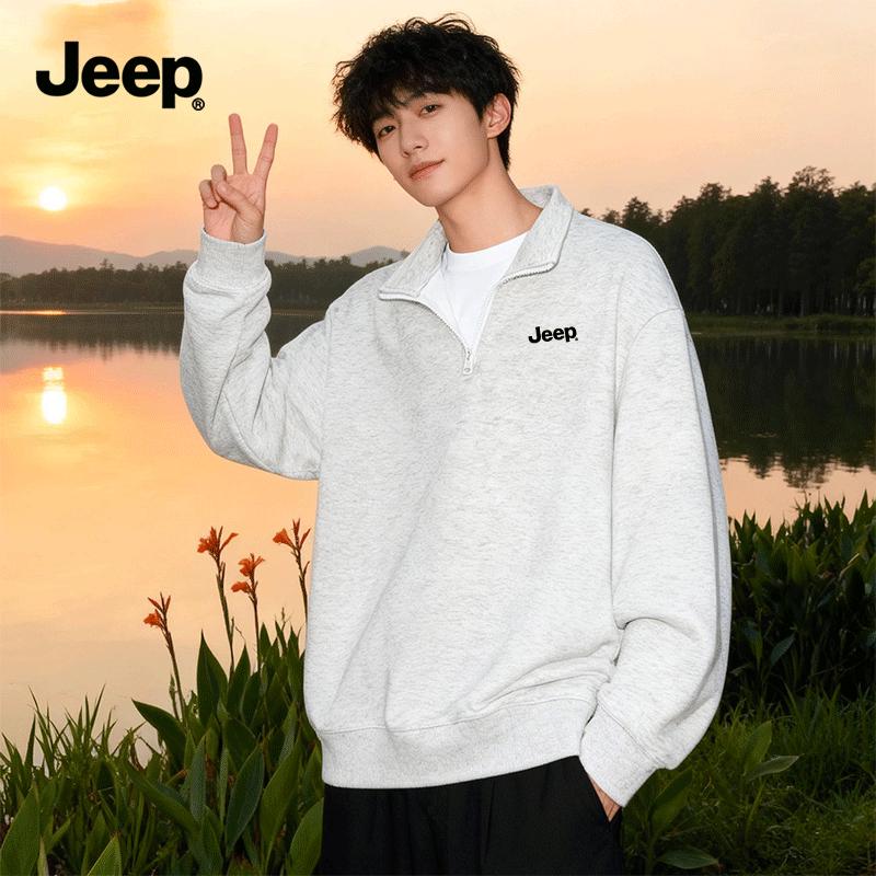 JEEP Men s Heavyweight Stand-Collar Half-Zip Sweatshirt XL