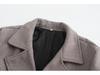 Men's Mid-Length Plaid Wool Coat - Double-Breasted, Cotton-Padded Jacket