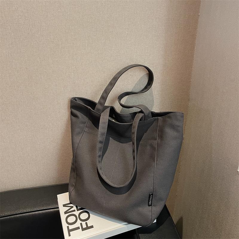 Spring and Summer Large-capacity Bags for Women's New Lazy Canvas Tote Bags for College Students In Class Shoulder Tote Bags
