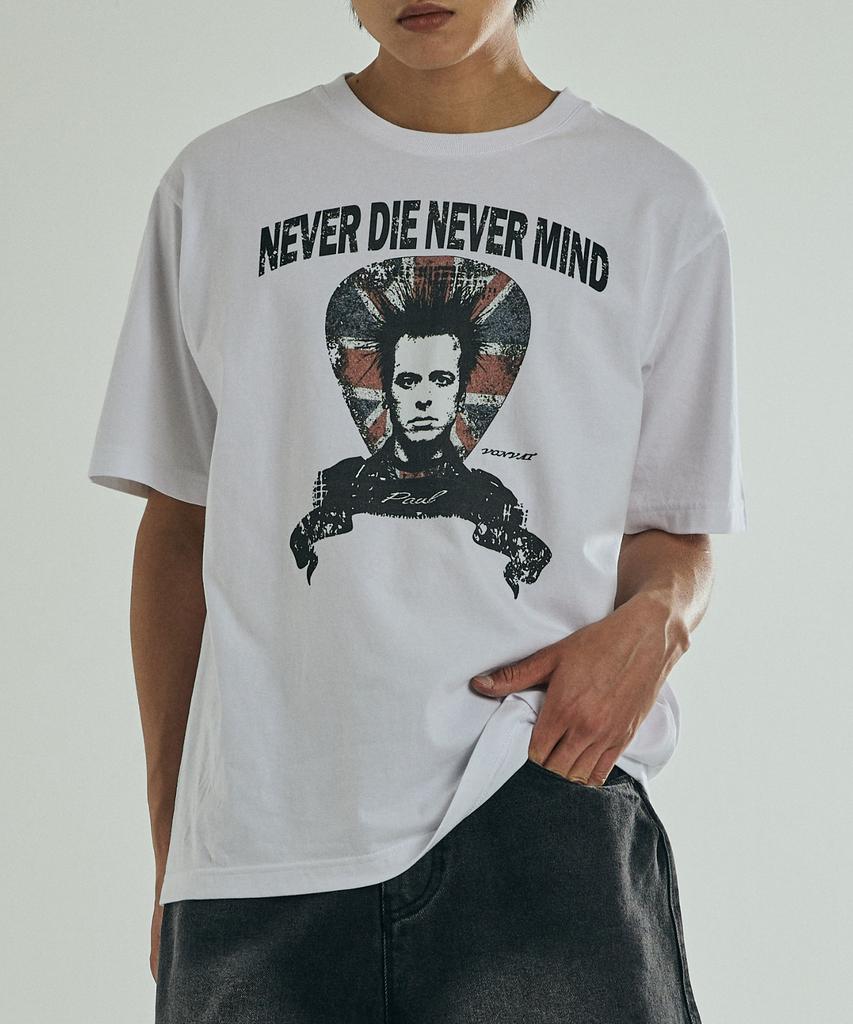 VONVAT Never Die Graphic Short Sleeve T-Shirt (White)