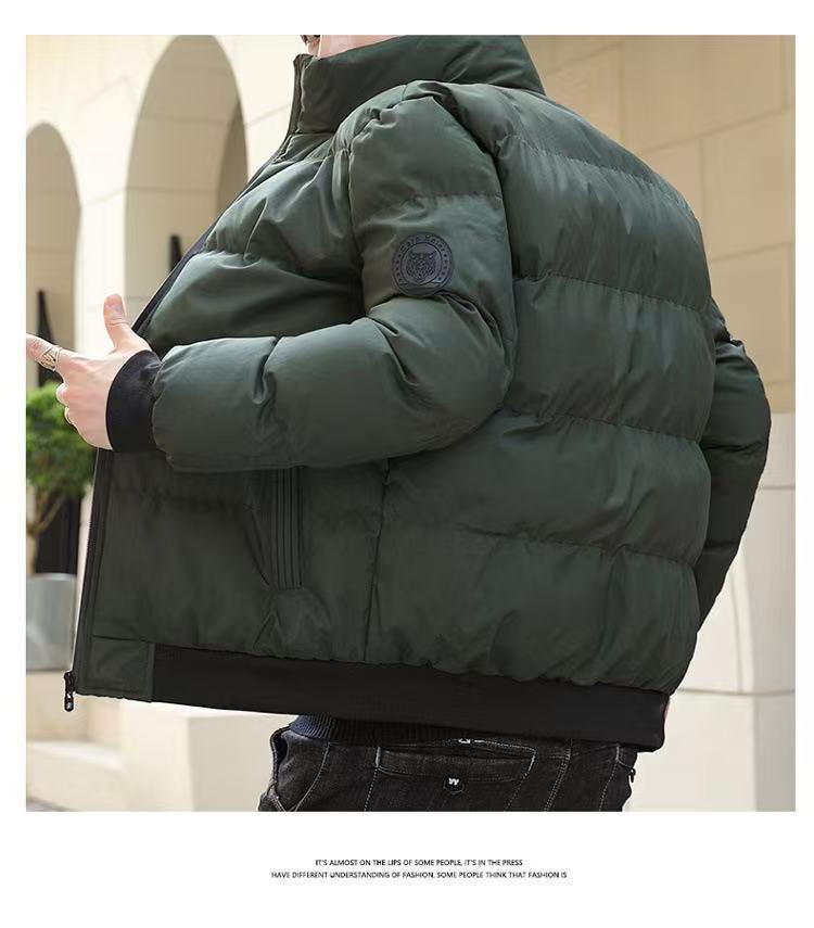 2025 Men s Stand Collar Lightweight Winter Cotton Jacket Thickened Outerwear M