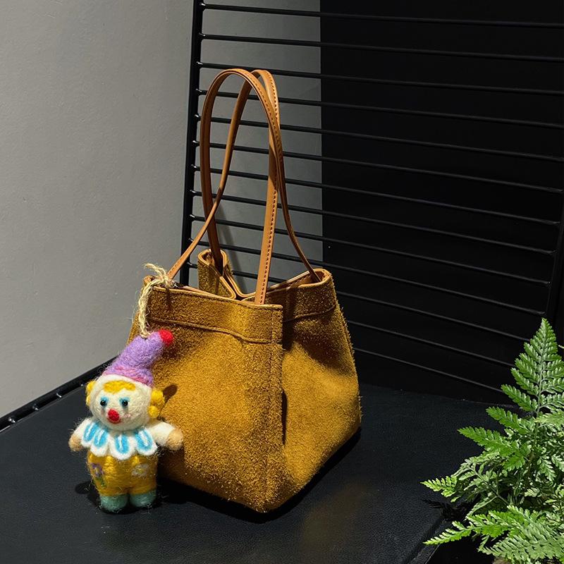 Gefrostete Rindsleder Schulter-Umhängetasche - Retro Herbst/Winter High-End Mode Nische Damen-Tasche.