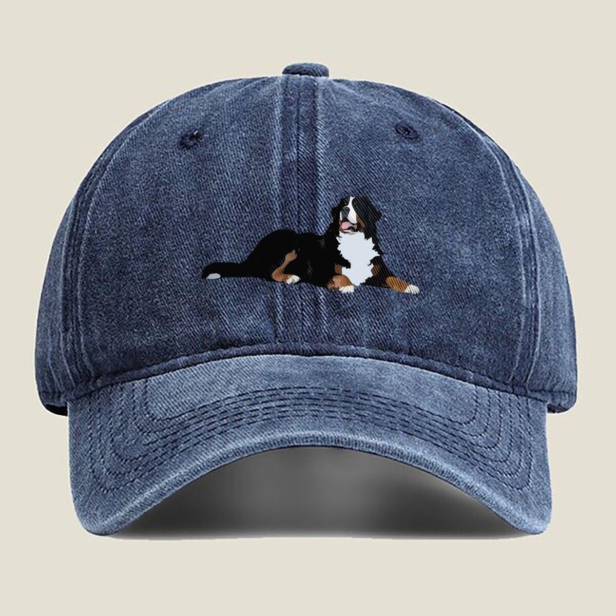 Bernese Mountain Dog Washed Baseball Cap One Size темно-синий