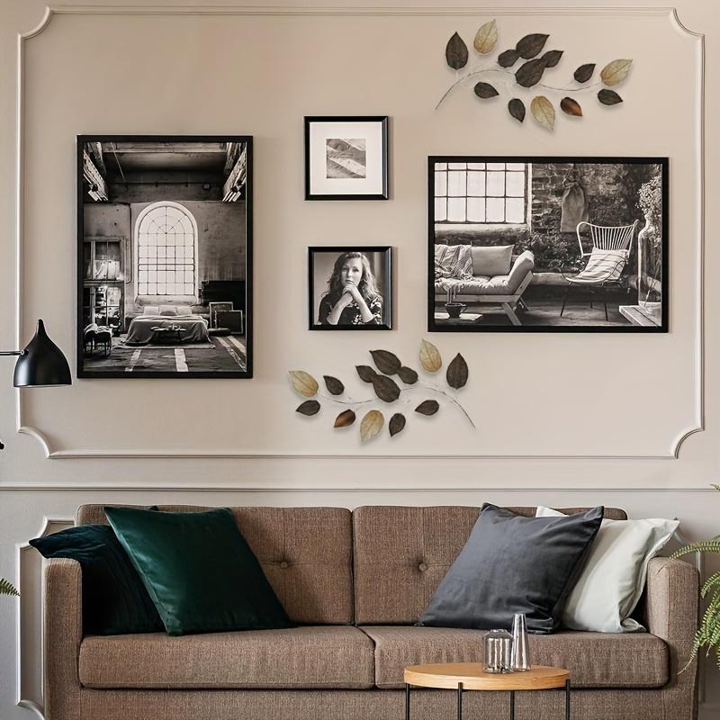 2pcs Metal Wall Decoration Olive Branch Leaves Wall Decoration, Bed Wall Art, Living Room, Outdoor Decoration