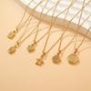 Elegant Gold-Plated Geometric Titanium Pendant Necklace for Women - High-End Clavicle Chain Design