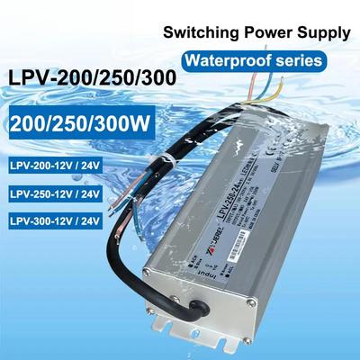 IP67 LPV 200W 250W 300W Outdoor Waterproof Switch Power Supply 180-2630VAC To 12V 24V DC LED Outdoor Transformer