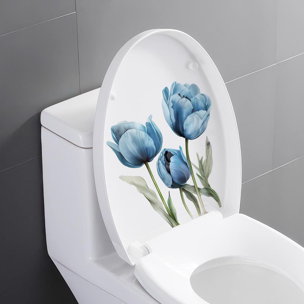 Waterproof Self-Adhesive Floral Toilet and Bathroom Wall Stickers