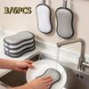 3/6PCS Microfiber Double-Sided Dishcloth Thickened Cleaning Sponges Reusable Pot Scrubber  Camping