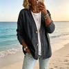 Giacca da Donna jijijing con Bottoni Frontali in Finto Denim, Cappotto Casual a Manica Lunga con Scollo a V, Cardigan Vintage Lento in Imitazione Jeans