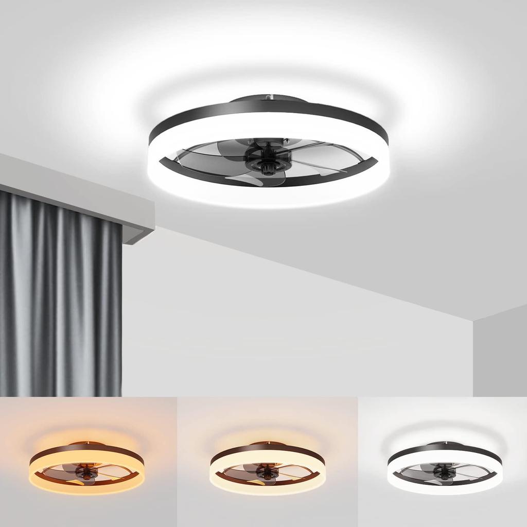 Cross-border Simple Integrated Round Ceiling Fan Light for Bedroom, Restaurant, and Study Room.