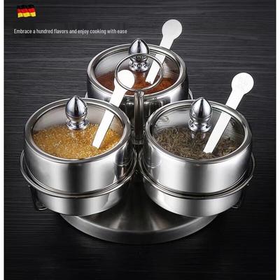 304 Stainless Steel Rotating Seasoning Jar Set