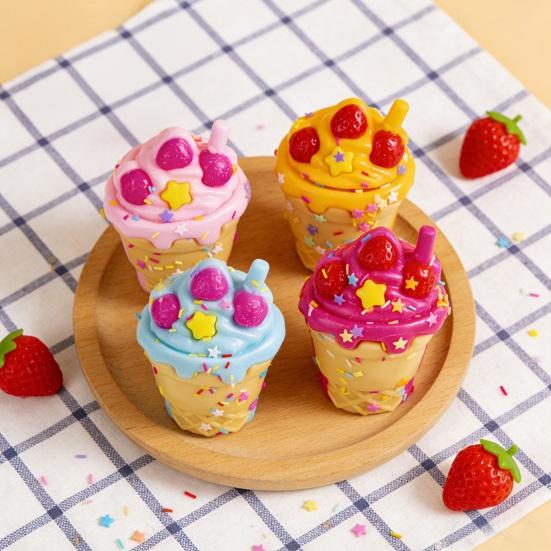 Ice Cream Cone Squeeze Toy Simulated Ice Cream Fidget Toy Soft Stretchy Anxiety Stress Relief Fake Food Sensory Toy