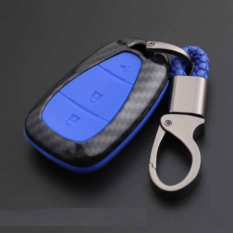 Interior Mouldings CARBON FIBER ABS CAR REMOTE KEY BAG HOLDER CASE FOR CHEVROLET MALIBU EQUINOX CRUZE CAMARO 2016 2017 2018 ACCE