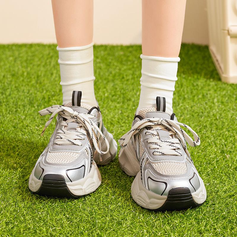 Augustine silver dad shoes women 2025 new summer Internet celebrity platform Paris fried street casual sports shoes