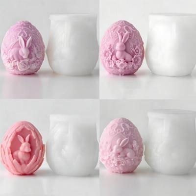 Handmade Easter Egg Mold Rabbit Candle Mold DIY Silicone Cake Mold Party Decoration
