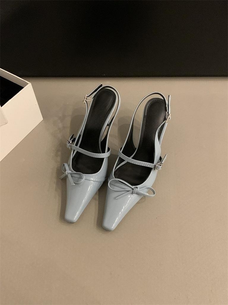 Nische Nacktrosa High Heels Dünner Absatz Baotou Sandalen Feenschuhe Frühling Rock Einzelne Schuhe