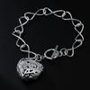 New   Copper Beautiful Hollow Heart Bracelets for Women Fashion Party Wedding Charms Jewelry Couple Gifts