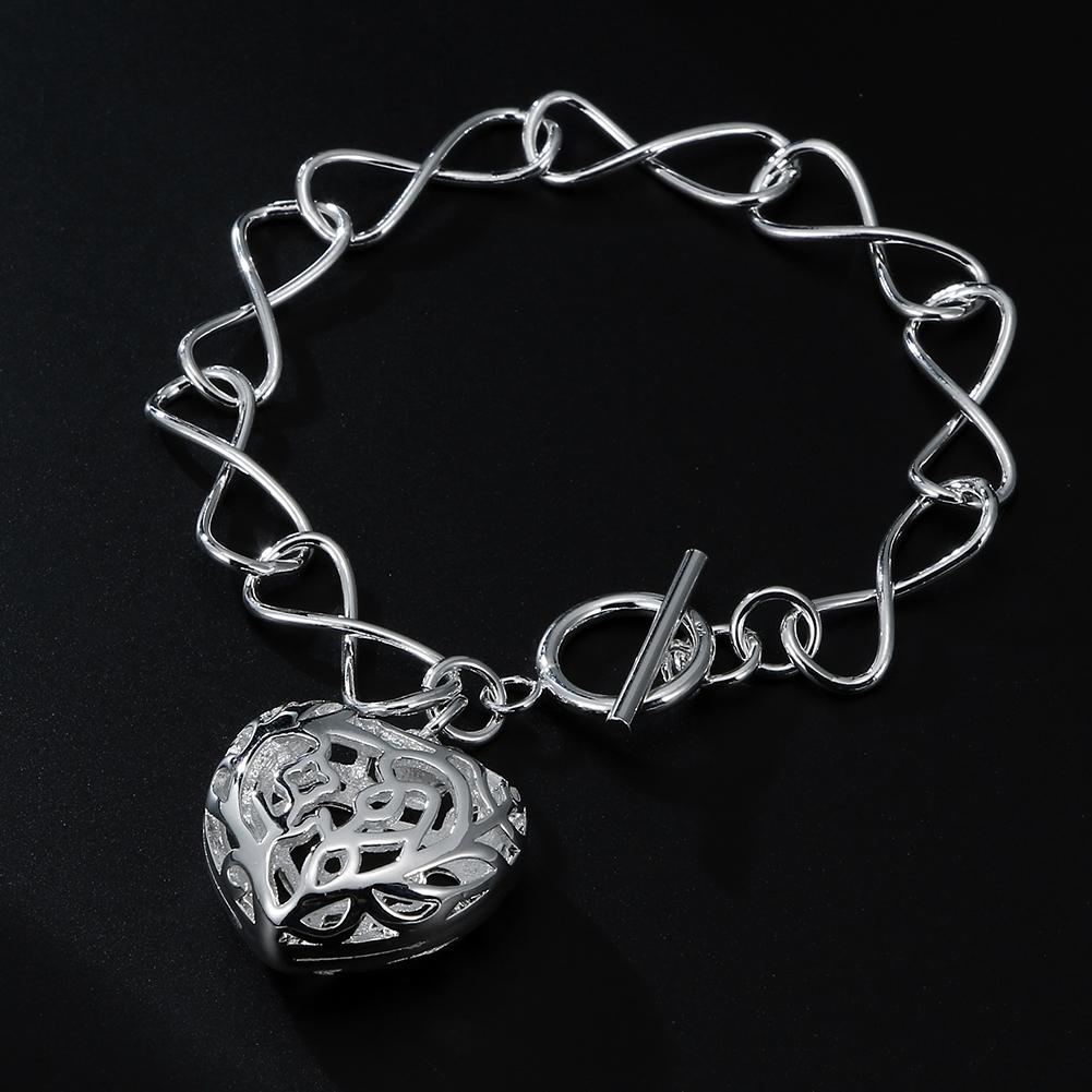 New   Copper Beautiful Hollow Heart Bracelets for Women Fashion Party Wedding Charms Jewelry Couple Gifts