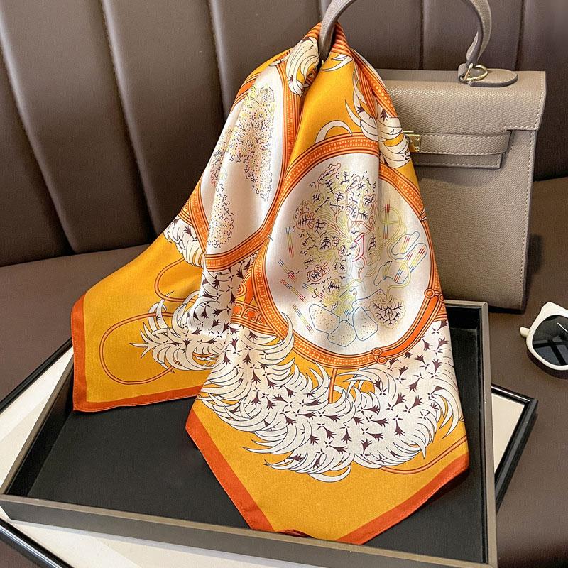 Square Scarf 100% Natural Silk  Women Hairband Foulard High Quality Bandana Scarfves Female Neckerchief Headkerchief Shawl Wrap