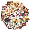 Vintage Retro Office Decals Nostalgic Antique Stationery School Supplies Stationery Stickers For Guitar Suitcase