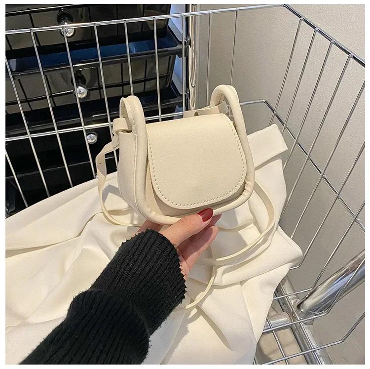 Solid PU Leather Bags for Women Fashion and Simple Mini Bag New Small Square Bag Crossbody Bags for Women