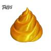 Flat Base Figurine 3D Printed Golden Poop Rotating Figurine, Luck Fortune Desk Decor, Funny Car Wealth Symbol Decoration Accessory with Turnable Base,