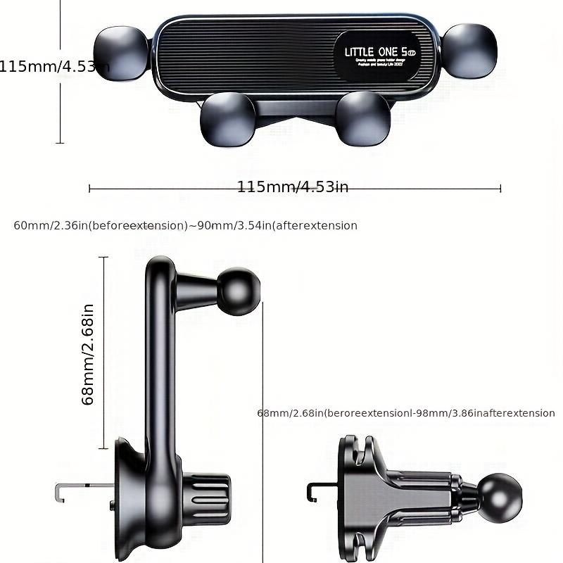 Car Air Vents Clip Mount Stand Extension Rod 360° Rotatable Gravity Car Phone Holder In Smartphone Holder Bracket GPS Support