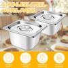 10 Set 1/6 Size Stainless Steel Hotel Pans With Lids 4" Deep Steam Table Pan Food Pan Lid With Handled Catering Food Storage Met