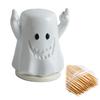 Middle Finger Ghost Toothpick Box, Halloween Ghost Toothpick Holder Dispenser, Dental Floss Swabs Toothpick Container for Kitchen Countertop