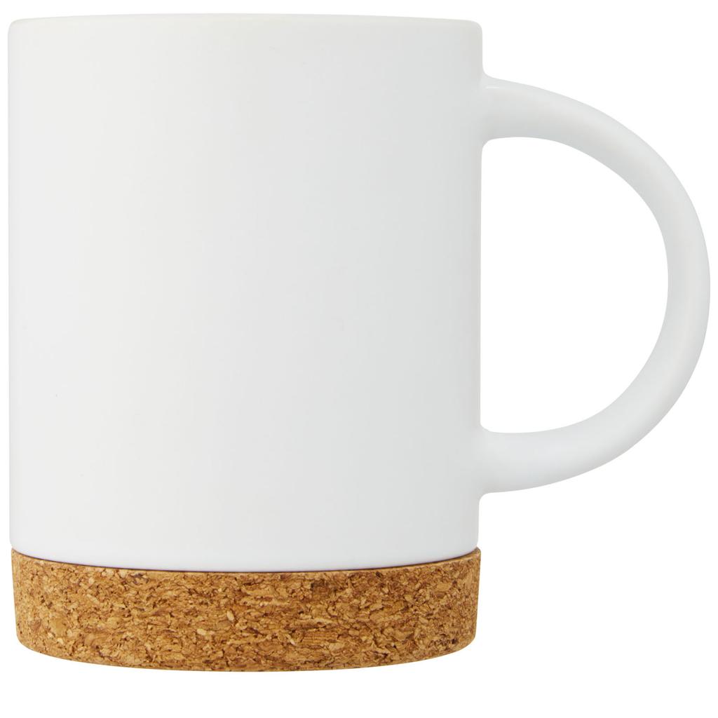Glass "Neiva" 425 Ml Ceramic Mug with Cork Base White