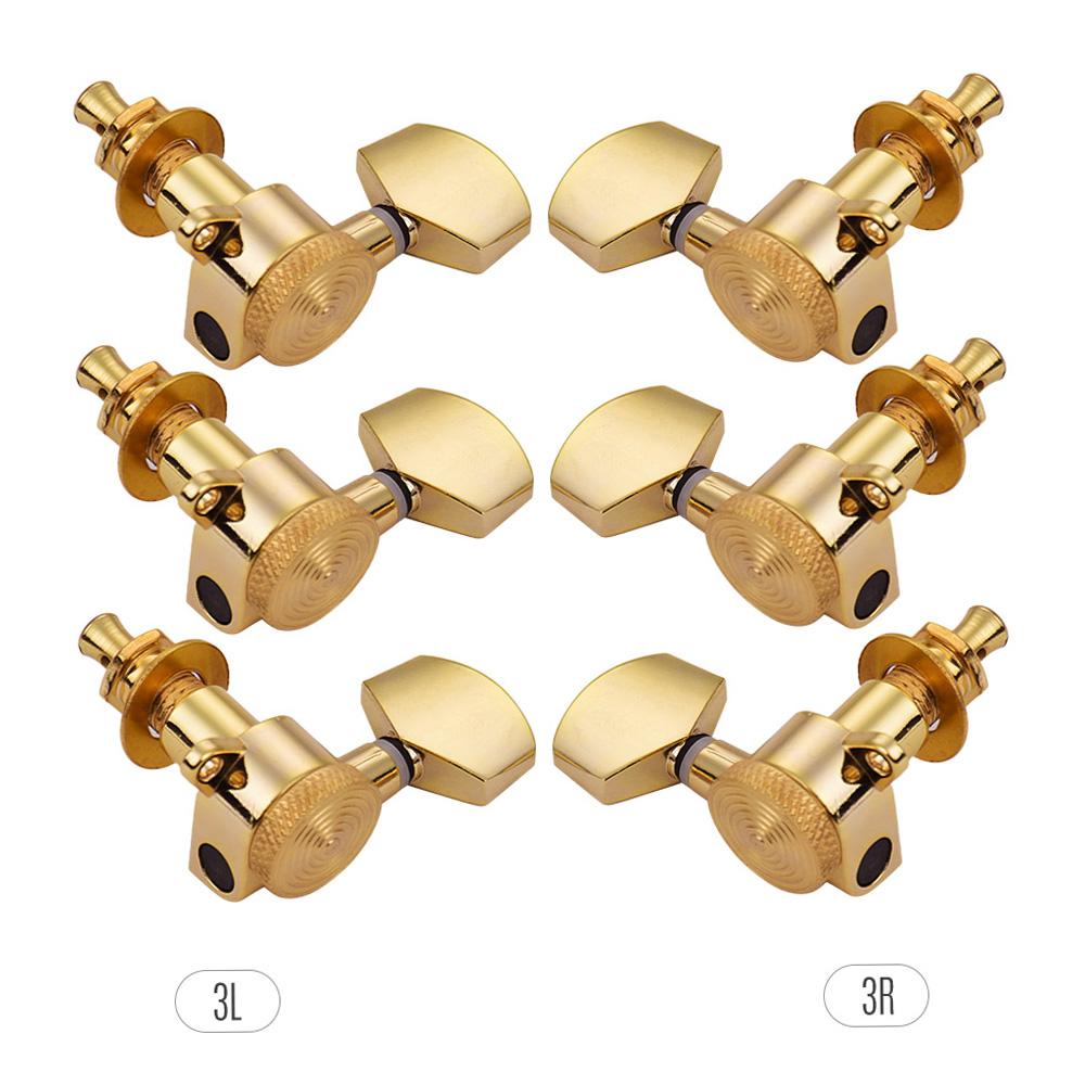 Pack of 6 Guitar String Tuning Pegs Locking Tuners Machine Heads Knobs 3L3R for Acoustic Electric Guitars Replacement