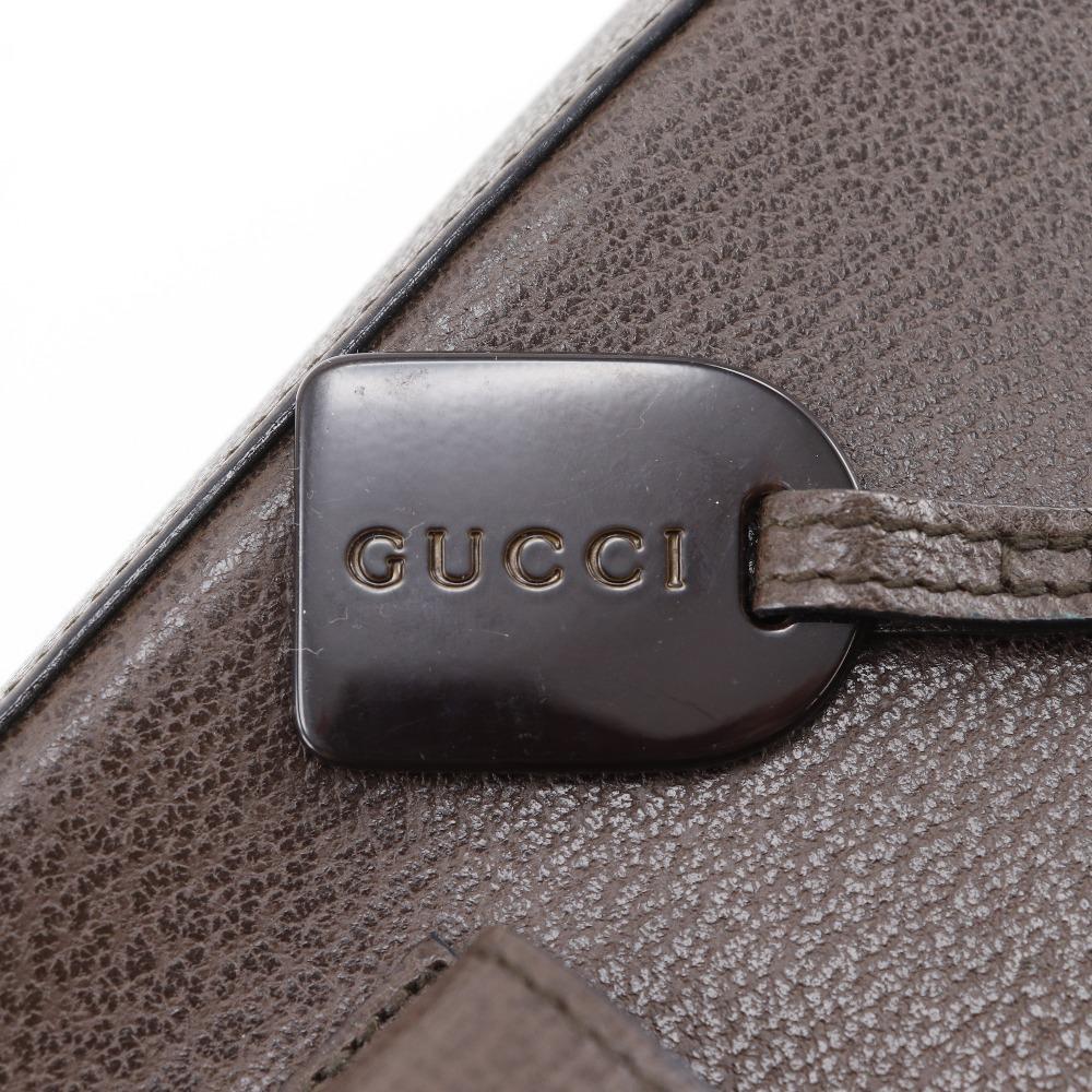 Gucci Old Gucci Handbag 002.1118.0462 Brown Leather Unisex Used