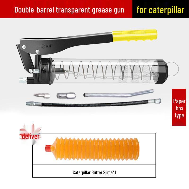 Caterpillar Dual-Use Manual High-Pressure Grease Gun with Four-Gear Locking Pliers and Flat Head
