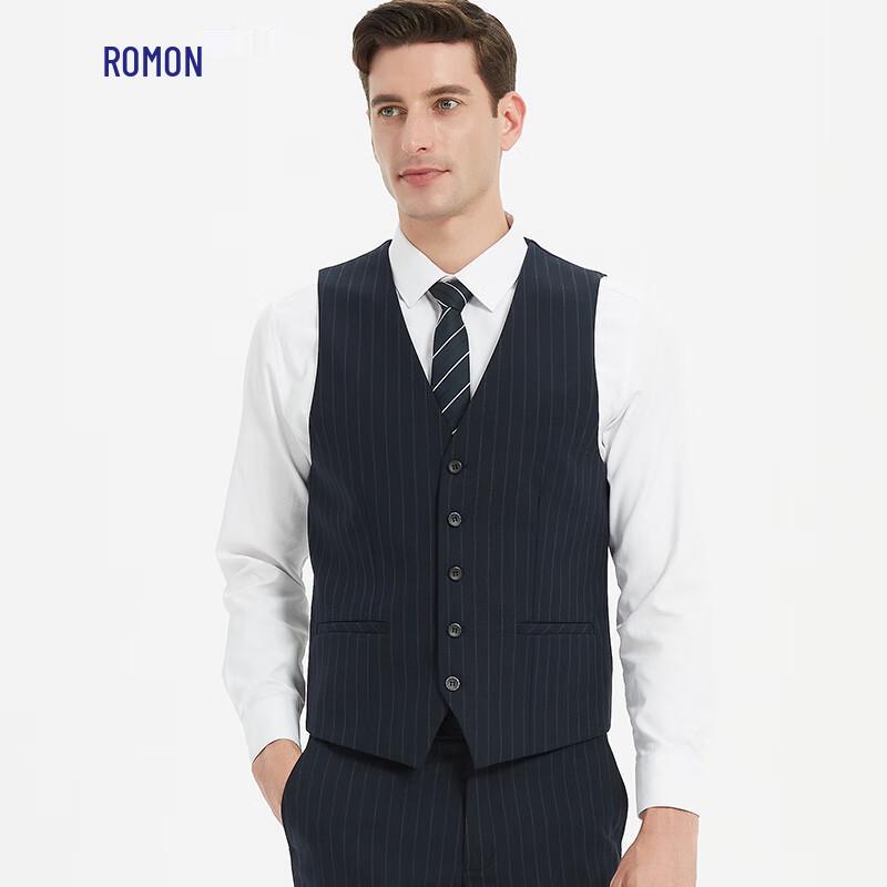 

Romon Men s Slim Fit Striped Suit Vest 180