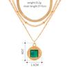 24K gold-plated necklace European and American autumn and winter jewelry women's exaggerated niche light luxury multi-layer stacked collarbone chain