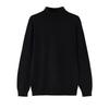 Men's Korean Style Mid-Neck Knit Sweater - Long Sleeve, Loose Fit, Solid Color, Autumn/Winter Layer