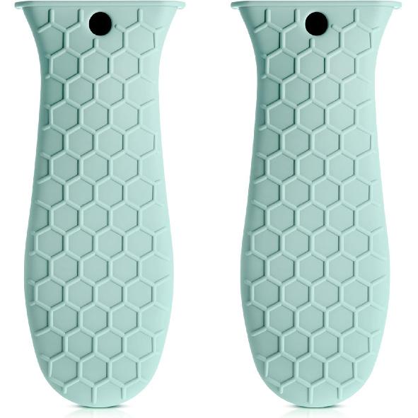 Patelai 2pcs Silicone Handle Cover for Cast Iron Skillet Kitchen Silicone Handles for Pots and Pans Non-Slip Pot Holder Sleeve for Fry Pan Griddles