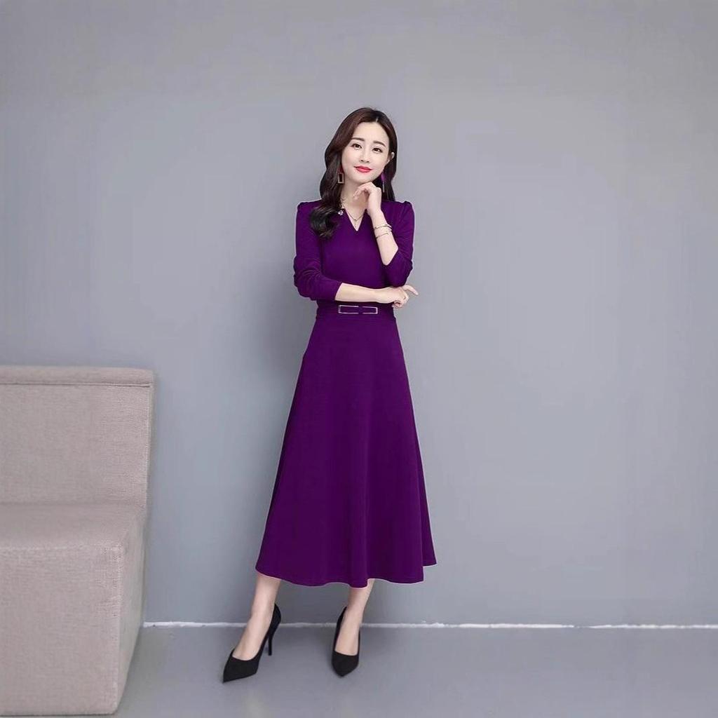 Elegant Women's Spring/Autumn Long Sleeve Wide-Leg Dress