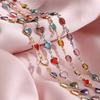 1Meter Crystal Bead Chain Colorful Love Heart Oval Glass Beads Copper Chains for Necklace Bracelet Jewelry Making DIY Supplies