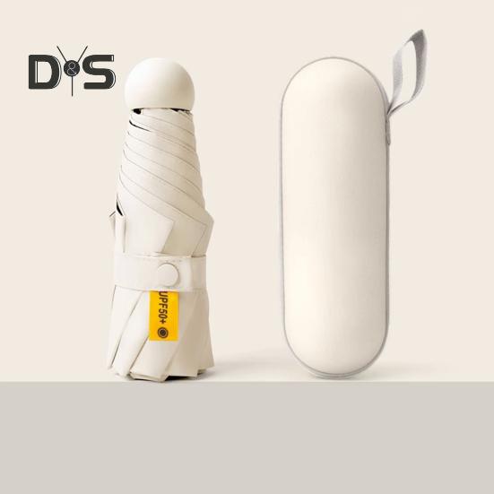 Parapluie de voyage UPF 50+ avec 8 baleines renforcées pour les UV, le soleil et la pluie, mini parapluie de poche pliable avec étui pour sac à dos