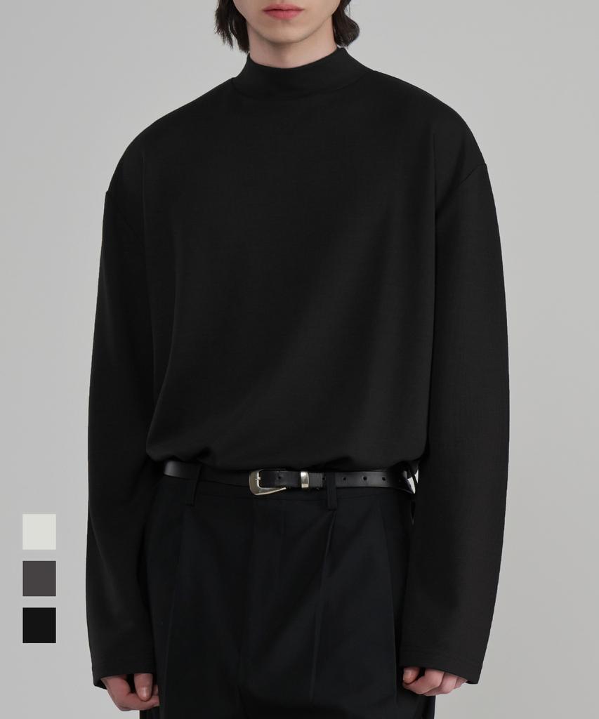 UNTAPPED STUDIO Soft Half Turtleneck Mock Neck Knit T-Shirt 3 Colors