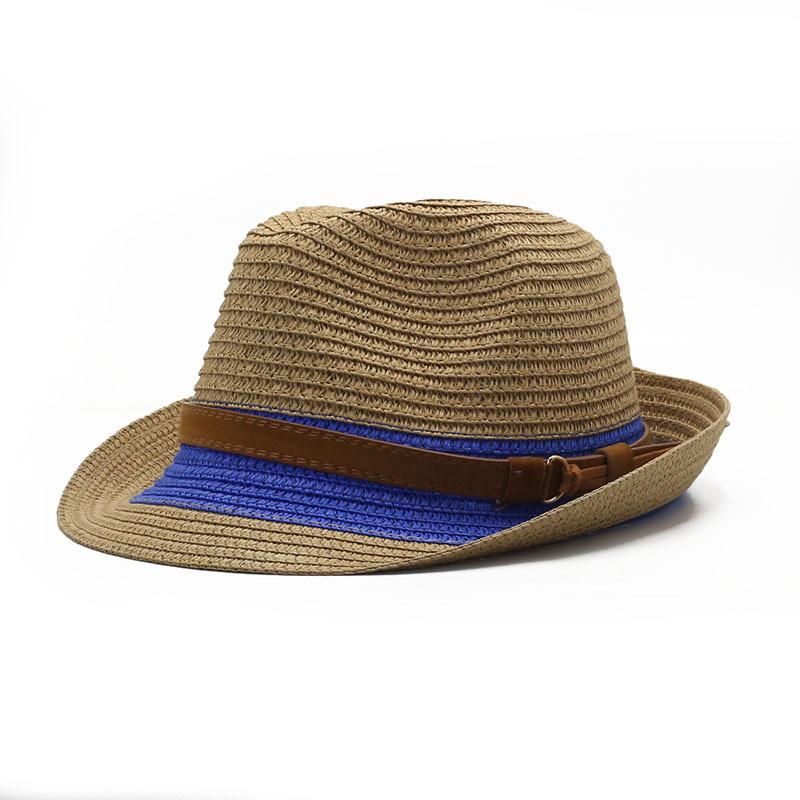 Summer color matching personalized Panama hat British jazz cool hat trendy brand sun hat fashionable versatile couple straw hat