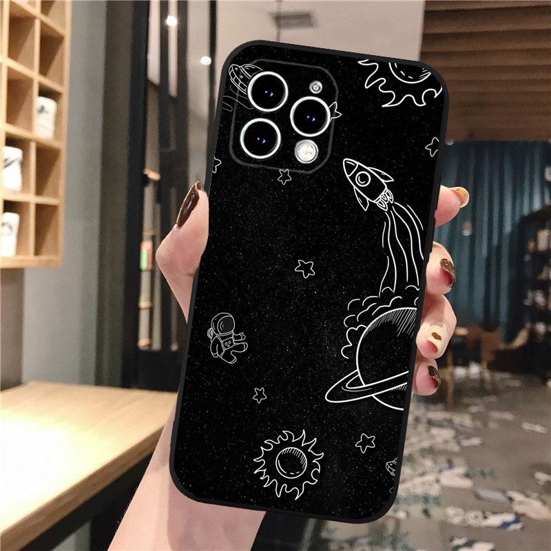 Galaxy Space Moon Star Phone Case For iphone 17 Pro Max Air 16 15 14 13 Pro Max 15 16 Pro 15Plus