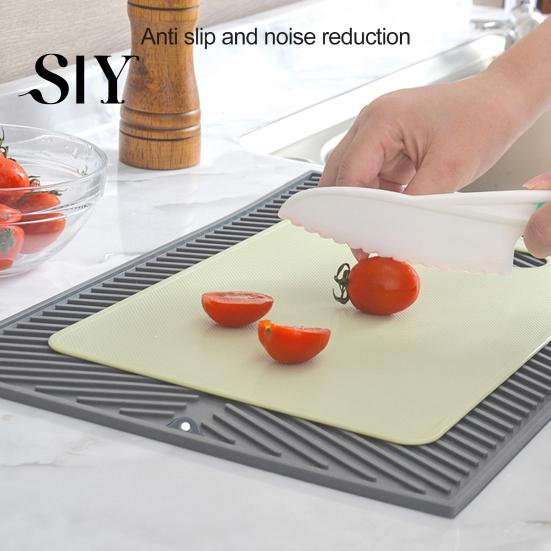 Accessoire de Table de Cuisine Tapis d'Égouttement en Silicone pour Comptoir Résistant à la Chaleur Antidérapant Grande Surface Épais Multi-usages Filtre à Eau Évier
