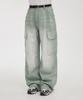 WAIKEI Parachute Cargo Washed Denim Pants Mint
