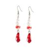 IngeSight.Z Classical Charm Imitation Pearl Red Crystal Water Water Tassel Drop Earring Women Gothic Earring Halloween Jewelry